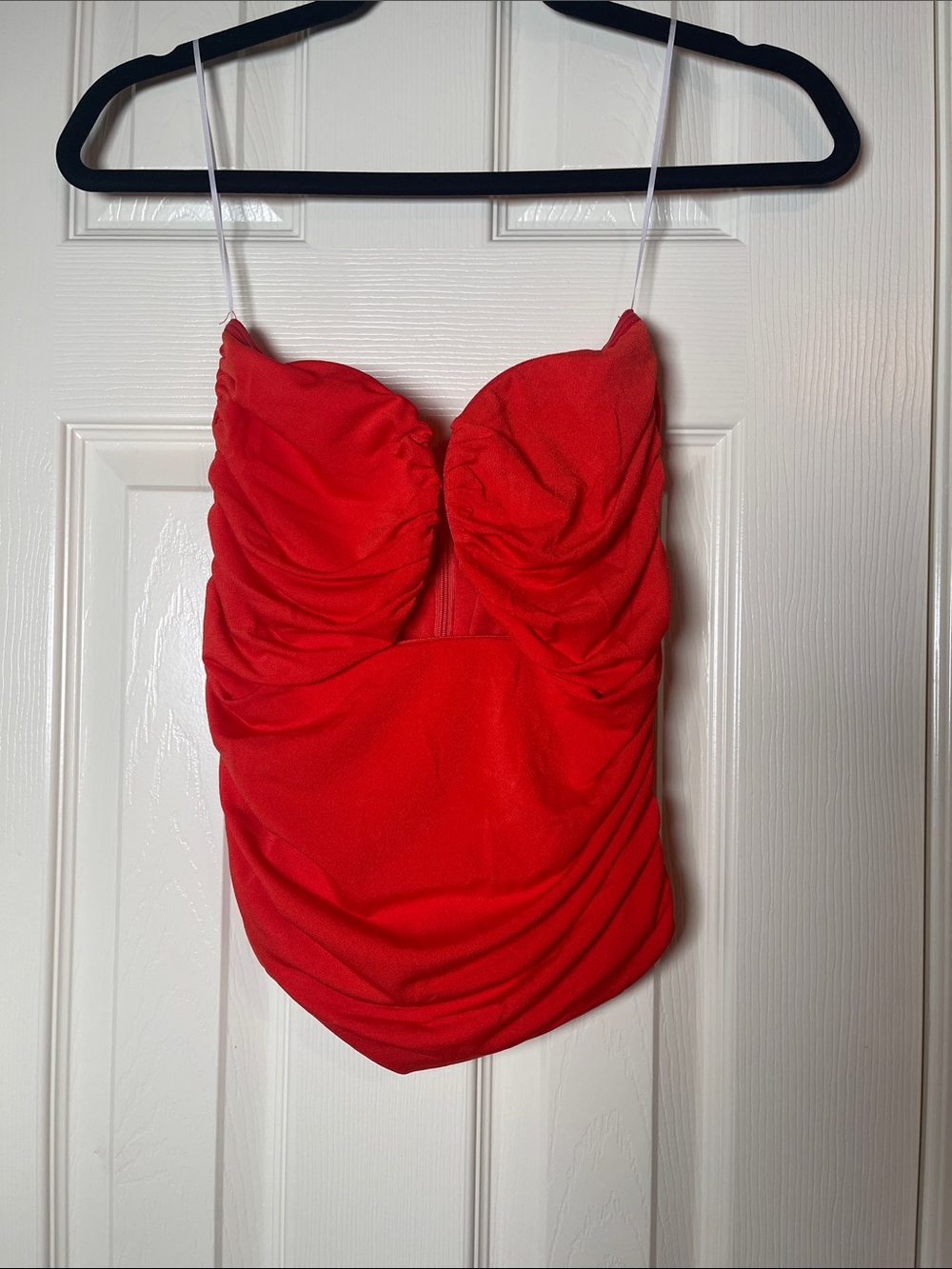 Red/Orange Ruched Tank Top - Unbranded